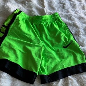 Nike Kids Neon Green and Black Shorts